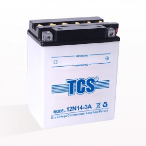 Motorcycle battery dry charged conventional battery TCS 12N14-3A