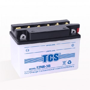 TCS motorbike battery dry charged battery 12N6-3B