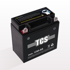 TCS Motorciklo-baterio sigelita MF plumba acido 12N9-BS