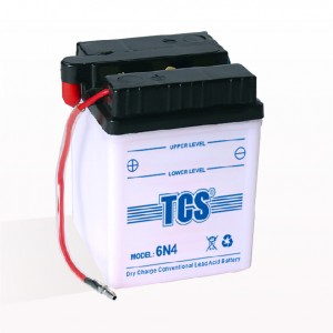 Dry charged conventional lead acid battery for motorcycle TCS 6N4