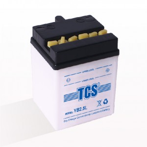 Motorcycle battery dry charged lead acid 12V TCS YB2.5L