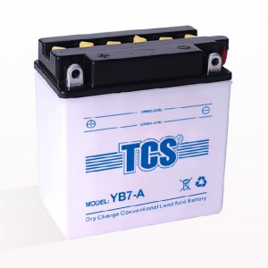 TCS motorcycle battery dry charged lead acid battery YB7-A