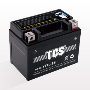 Baterio TCS por motorciklo sigelita plumbo-acido YT4L-BS