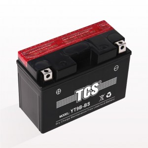 Motorcycle battery dry charged maintenance free YT9B-BS