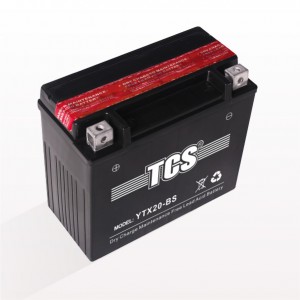 TCS motorcycle battery dry charged MF lead acid YTX20-BS