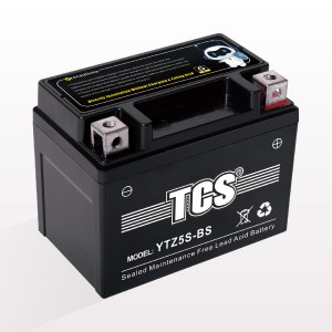 Motorcycle battery sealed maintenance free TCS YTZ5S-BS